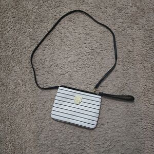 Betsey Johnson Black and White Striped Crossbody Bag